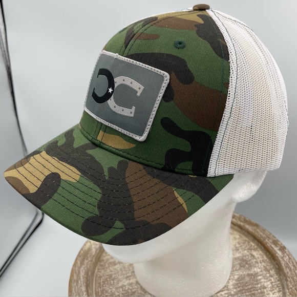 Cowboy Cool Branding Iron Camo Snap Back Hat NWOT - Picture 5 of 8